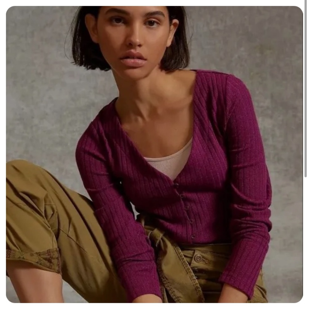 MAEVE by Anthropologie Knit Purple Cardigan
